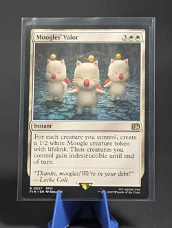 Moogles' Valor MTG Final Fantasy NM Rare R 0027 FFVI Instant White Card FIN - Image 1