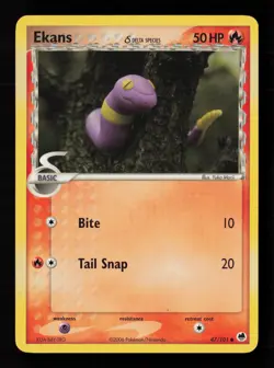Ekans (Delta Species) 47/101 Dragon Frontiers Pokemon Card -B5 - Image 1