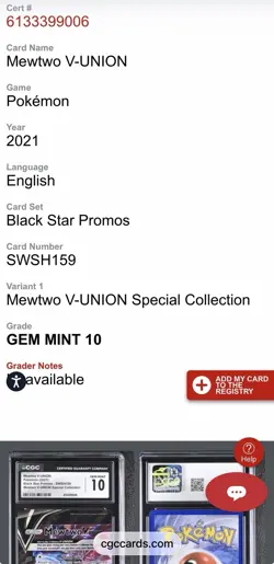 Mewtwo V Union SWSH159-162 Promo Full Set CGC 10's, 9, 8.5 - 4x = 1 Jumbo Card - Image 4