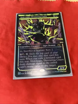 Hidetsugu, Devouring Chaos - Neon Yellow WPN Exclusive Kamigawa: Neon Dynasty - Image 2