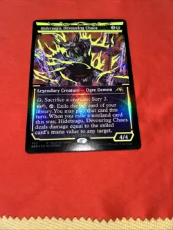 Hidetsugu, Devouring Chaos - Neon Yellow WPN Exclusive Kamigawa: Neon Dynasty - Image 3