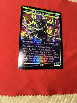 Hidetsugu, Devouring Chaos - Neon Yellow WPN Exclusive Kamigawa: Neon Dynasty - Image 4