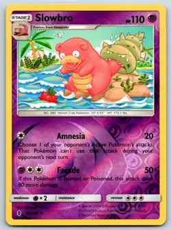 Slowbro - Reverse Holo - Guardians Rising 49/145 Pokemon Card LP - Image 1