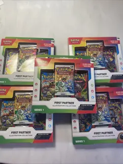 Pokemon TCG First Partner Illustration Collection Series 1 – Lot of 5 Boxes - Image 1