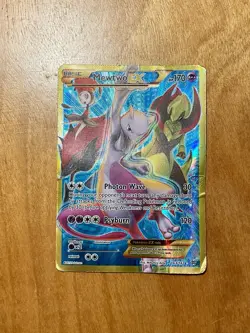 Pokemon 2015 XY Breakthrough Mewtwo EX Full Art Heavily Played - Image 1