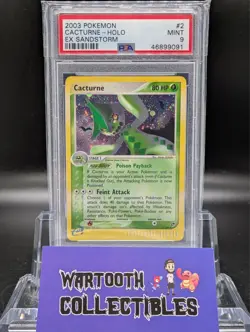 Pokemon Cacturne Holo Rare ex Sandstorm 2/100 PSA 9 MINT - Image 1