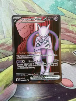 Team Rockets Mewtwo EX 213/182 Ultra Rare Destined Rivals Pokemon TCG NM - Image 1