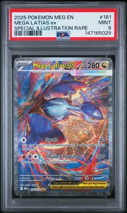 2025 POKEMON MEGA EVOLUTION SPECIAL ILLUSTRATION RARE #181 MEGA LATIAS EX PSA 9 - Image 1