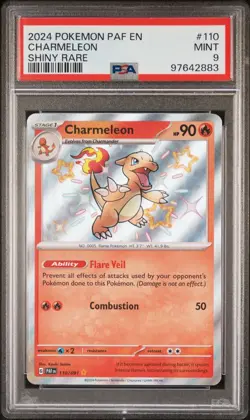 PSA 9 Charmeleon Shiny Baby Rare #110/091 2024 Pokemon Paldean Fates 3205 - Image 1