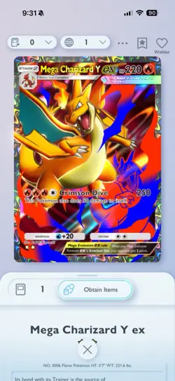 Pokemon Pocket Mega Charizard Y 2 Star Digital Trade - Image 1