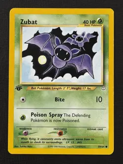 Pokemon Zubat 59/64 Neo Revelation 1st Edition Regular Common 40HP Basic - Image 1