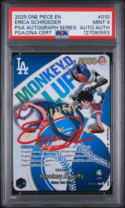 2025 ONE PIECE PROMOS #010 MONKEY D. LUFFY PSA 9 AUTO AUTHENTIC - Image 1