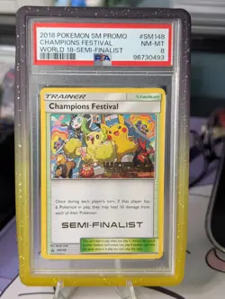 PSA 8 2018 Champions Festival Semi-Finalist World Champ Card SM148 - Image 1
