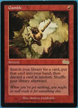 Gamble Urza's Saga NM Red Rare MAGIC THE GATHERING CARD (ID# 514098) ABUGames - Image 1