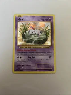 Mew HOLO RARE 53/108 Pokemon TCG XY Evolutions Card NM Shiny foil 2016 - Image 1