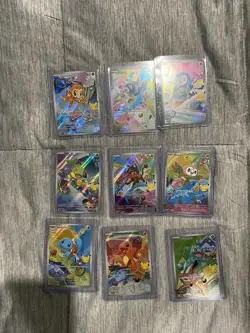 Pokemon 30th First Partner Illustration Collection Complete Promo Cards Set of 9 - Image 1