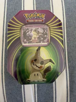 Pokemon TCG Tin mimikyu 3 Booster Packs Foil Card Exclusive Rare New Sealed - Image 1