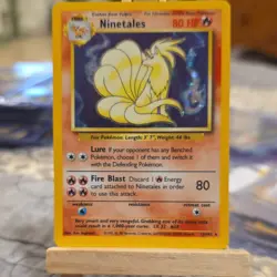 Pokemon TCG Ninetales Base Set Holo Rare Card 12/102 Stage 1 80 HP English 1999 - Image 1