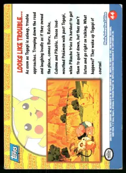 Pokemon Cards Looks Like Trouble.. #44 Topps The First Movie Trading Cards LP *2 - Image 2
