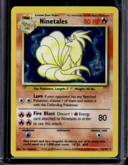 1999 Pokemon Unlimited Ninetales Rare Holo #12/102 - Image 1