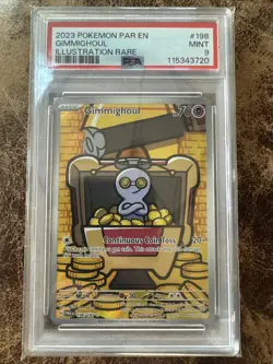 Pokemon TCG - PSA 9 Gimmighoul 198/182 Illustration Rare Card - Paradox Rift - Image 1