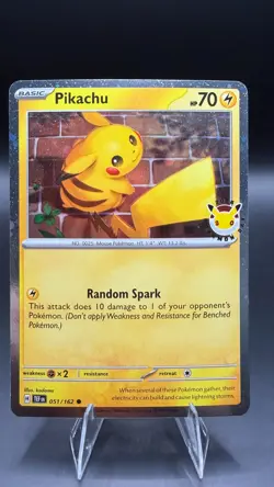 Pikachu ~ SWIRL ~ 051/162 (Pokemon Day 2026) Pokemon TCG (Cosmos Holo) NM SWIRL - Image 3