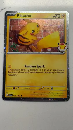 Pikachu ~ SWIRL ~ 051/162 (Pokemon Day 2026) Pokemon TCG (Cosmos Holo) NM SWIRL - Image 5
