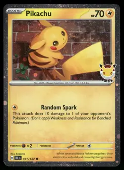 Pikachu (Pokemon Day 2026) 051/162 Cosmo Holo Pokemon NM - Image 1