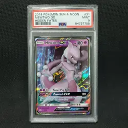 2019 Pokemon: MEWTWO GX 31/68 - [Ultra Rare] - [Hidden Fates Set] - Mint - PSA 9 - Image 1
