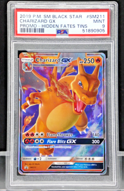 2019 Pokemon Hidden Fates Charizard GX Black Star Promo #SM211 PSA 9 - Image 1