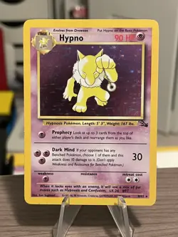 Pokemon Hypno 8/62 Fossil Unlimited Holo Rare NM/ LP (Silvering) - Image 1