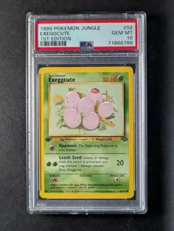 1999 Pokemon EXEGGCUTE #52/64 Jungle 1st Edition Unlimited Common English PSA 10 - Image 1