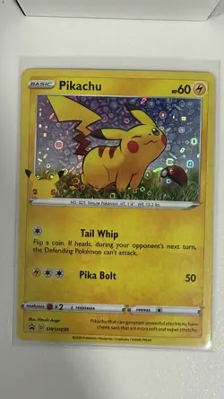 Pokemon TCG Pokemon Pikachu Holo SWSH Celebrations Promo - Image 1