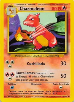 Charmeleon (Spanish) 24/102 Base Set Uncommon NM Pokemon TCG - Image 1