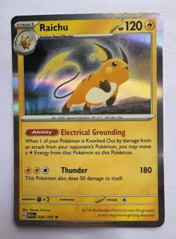 Raichu Holo Rare - 026/165 - Scarlet & Violet 151 Pokemon 2023 - Image 1