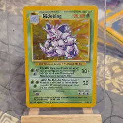 Pokemon TCG Nidoking Base Set Holo Rare Card 11/102 Stage 2 90 HP English 1999 - Image 1