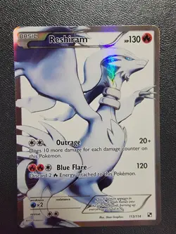 Pokemon Reshiram Full Art 113/114 Black & White Holo Ultra Rare Card 2011 - Image 1