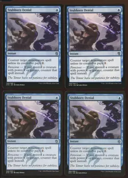 4x Stubborn Denial Uncommon LP/NM- Khans Tarkir Playset Magic the Gathering MTG - Image 1