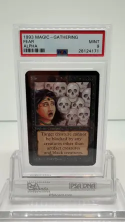 1993 Magic: The Gathering - Limited Edition Alpha FEAR PSA 9 MINT - MTG - Image 1