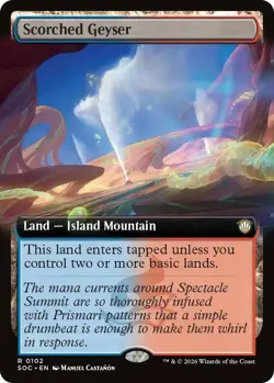 x1 Scorched Geyser - Extended Art R MTG Commander: Secrets of Strixhaven M/NM, E - Image 1