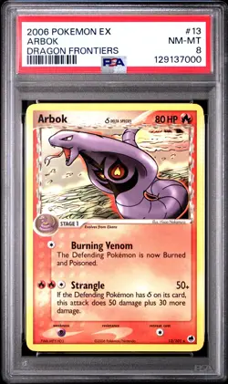 2006 POKEMON EX DRAGON FRONTIERS #13 ARBOK PSA 8 - Image 1