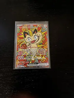 Pokemon Meowth GX Full Art Foil Black Star Promo SM201 Card SM Black Star Promo - Image 1