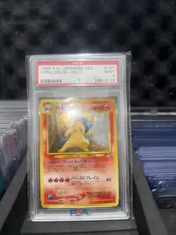 1999 Pokemon Japanese Neo Typhlosion Holo #157 PSA 9 Mint With Amazing Swirl - Image 3
