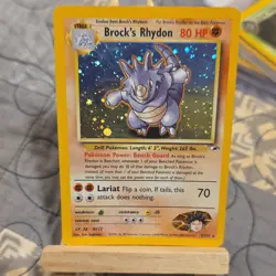 Pokemon TCG Brock's Rhydon Gym Heroes Holo Rare 002/132 Stage 1 80 HP English - Image 1