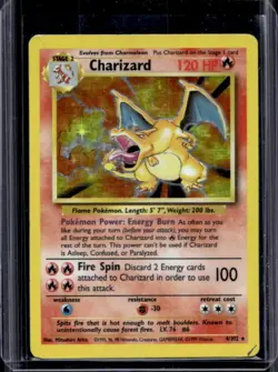 1999 Pokemon Unlimited Charizard Rare Holo #4/102 - Image 1
