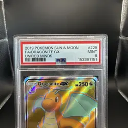 2019 Pokemon Sun & Moon Unified Minds Dragonite GX #229 EN Graded PSA 9 - Image 2
