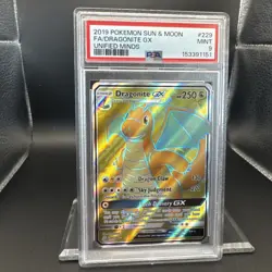 2019 Pokemon Sun & Moon Unified Minds Dragonite GX #229 EN Graded PSA 9 - Image 4