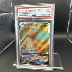 2019 Pokemon Sun & Moon Unified Minds Dragonite GX #229 EN Graded PSA 9 - Image 5