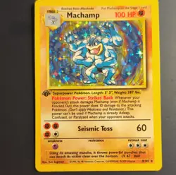 Pokemon TCG Machamp Base Set 8/102 1st Edition Holo Rare 1999 Wizards - Image 1
