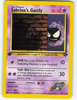 Sabrina's Gastly - 1st Edition - 96/132 Gym Challenge - Pokemon TCG - 2000 - Image 1